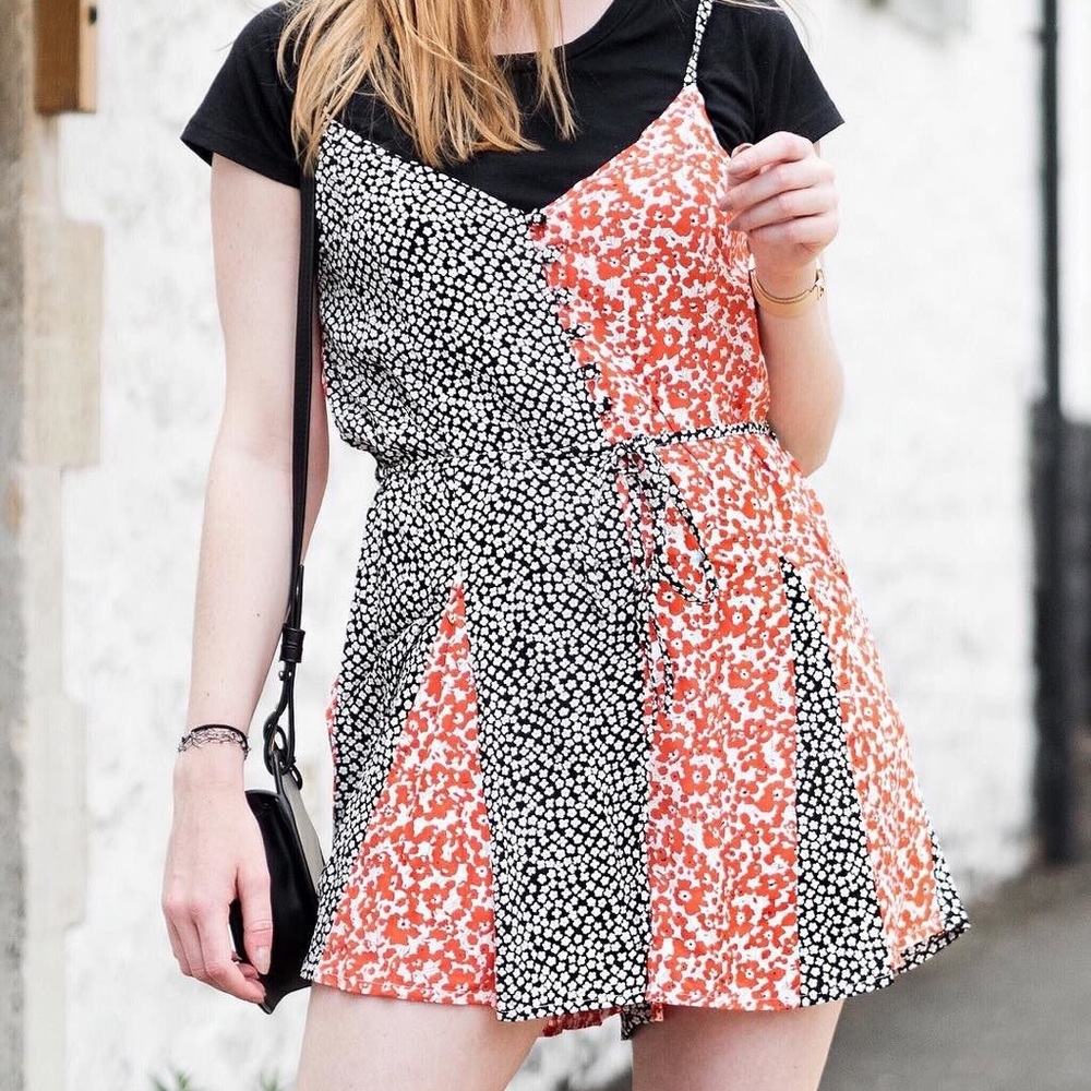 Topshop Mix Print Front Romper